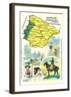 Map of Spain and Portugal-null-Framed Art Print