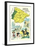 Map of Spain and Portugal-null-Framed Art Print