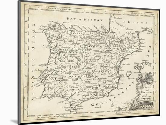 Map of Spain-T. Jeffreys-Mounted Art Print