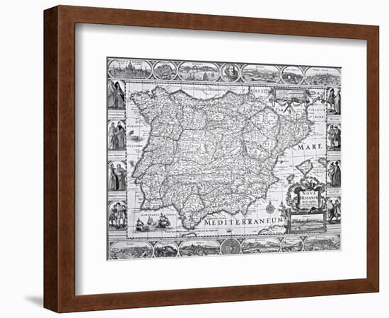 Map of Spain-null-Framed Giclee Print