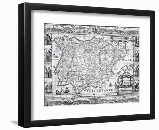 Map of Spain-null-Framed Giclee Print