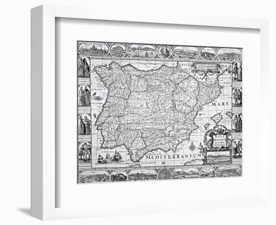 Map of Spain-null-Framed Giclee Print