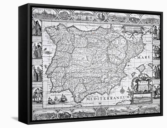 Map of Spain-null-Framed Stretched Canvas