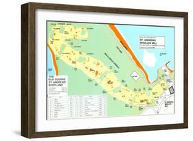 Map of St. Andrews Golf Course-null-Framed Art Print