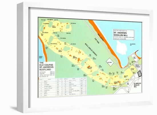 Map of St. Andrews Golf Course-null-Framed Art Print