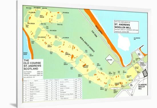 Map of St. Andrews Golf Course-null-Framed Art Print