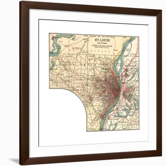 Map of St. Louis (C. 1900), Maps-Encyclopaedia Britannica-Framed Giclee Print