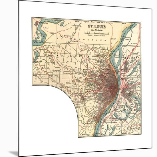 Map of St. Louis (C. 1900), Maps-Encyclopaedia Britannica-Mounted Giclee Print