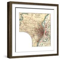 Map of St. Louis (C. 1900), Maps-Encyclopaedia Britannica-Framed Giclee Print