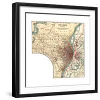 Map of St. Louis (C. 1900), Maps-Encyclopaedia Britannica-Framed Giclee Print