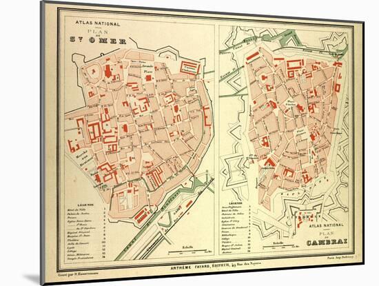 Map of St. Omer and Cambrai, France-null-Mounted Giclee Print