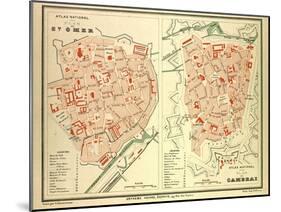 Map of St. Omer and Cambrai, France-null-Mounted Giclee Print