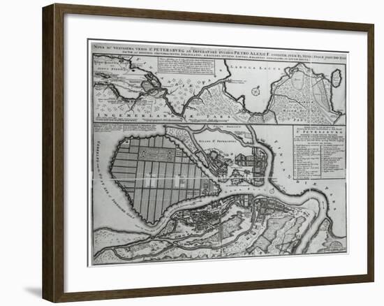 Map of St.Petersburg, c.1750-null-Framed Giclee Print