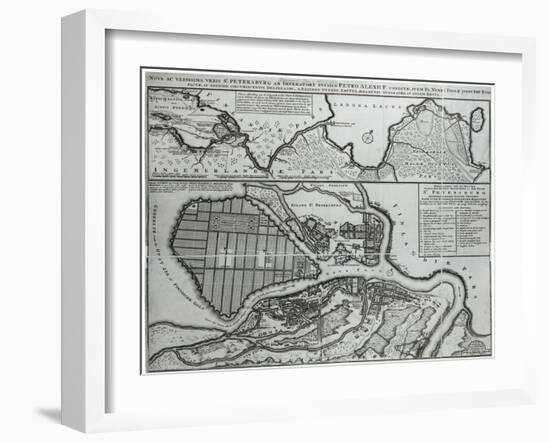 Map of St.Petersburg, c.1750-null-Framed Giclee Print