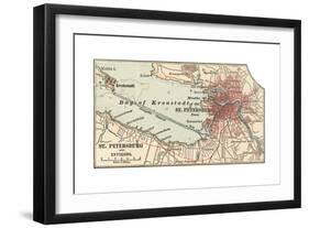 Map of St. Petersburg (C. 1900), Maps-Encyclopaedia Britannica-Framed Giclee Print