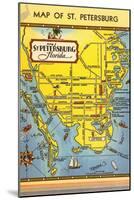 Map of St. Petersburg, Florida-null-Mounted Art Print