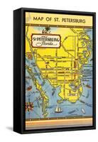 Map of St. Petersburg, Florida-null-Framed Stretched Canvas