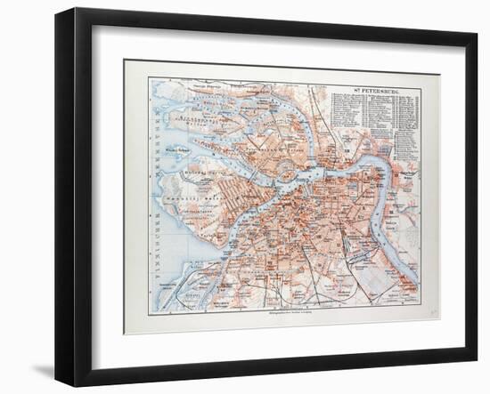 Map of St. Petersburg Russia, 1899-null-Framed Giclee Print