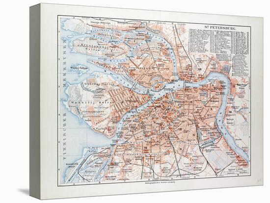 Map of St. Petersburg Russia, 1899-null-Stretched Canvas