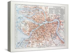 Map of St. Petersburg Russia, 1899-null-Stretched Canvas