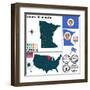 Map of State Minnesota, Usa-Sateda-Framed Art Print