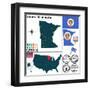 Map of State Minnesota, Usa-Sateda-Framed Art Print