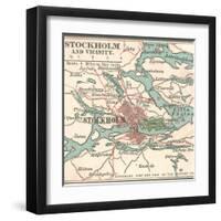 Map of Stockholm (C. 1900), Maps-Encyclopaedia Britannica-Framed Art Print