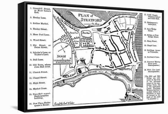 Map of Stratford-Upon-Avon, Warwickshire, 1759-Edward Hull-Framed Stretched Canvas