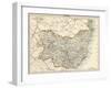 Map of Suffolk, England, 1870s-null-Framed Giclee Print