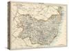 Map of Suffolk, England, 1870s-null-Stretched Canvas