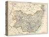 Map of Suffolk, England, 1870s-null-Stretched Canvas