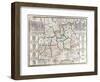 Map of Surrey, Described and Divided into Hundreds (Engraving)-English-Framed Premium Giclee Print