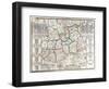 Map of Surrey, Described and Divided into Hundreds (Engraving)-English-Framed Premium Giclee Print