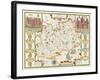 Map of Surrey, engraved by Jodocus Hondius-John Speed-Framed Giclee Print