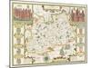 Map of Surrey, engraved by Jodocus Hondius-John Speed-Mounted Giclee Print