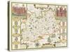 Map of Surrey, engraved by Jodocus Hondius-John Speed-Stretched Canvas