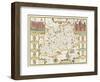 Map of Surrey, engraved by Jodocus Hondius-John Speed-Framed Giclee Print