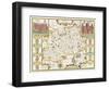 Map of Surrey, engraved by Jodocus Hondius-John Speed-Framed Giclee Print