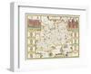 Map of Surrey, engraved by Jodocus Hondius-John Speed-Framed Giclee Print