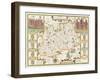 Map of Surrey, engraved by Jodocus Hondius-John Speed-Framed Giclee Print