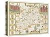 Map of Surrey, engraved by Jodocus Hondius-John Speed-Stretched Canvas