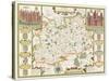 Map of Surrey, engraved by Jodocus Hondius-John Speed-Stretched Canvas