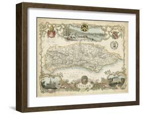 Map of Sussex-null-Framed Art Print