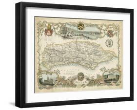 Map of Sussex-null-Framed Art Print