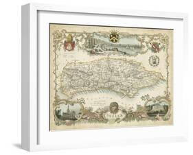 Map of Sussex-null-Framed Art Print