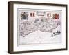 Map of Sussex-null-Framed Giclee Print