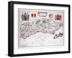 Map of Sussex-null-Framed Giclee Print