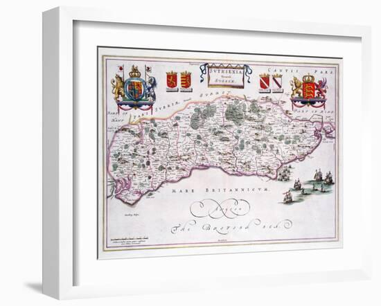 Map of Sussex-null-Framed Giclee Print