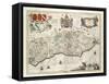 Map of Sussex-null-Framed Stretched Canvas
