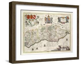 Map of Sussex-null-Framed Giclee Print